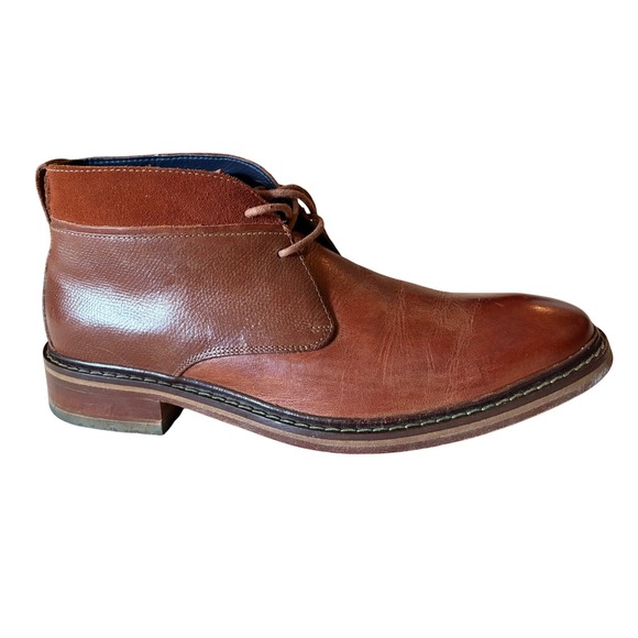 Cole Haan Mens Brown Dress Boots Sz 10 OG Grand Leather Chukka Ankle Lace Shoes - Picture 1 of 13